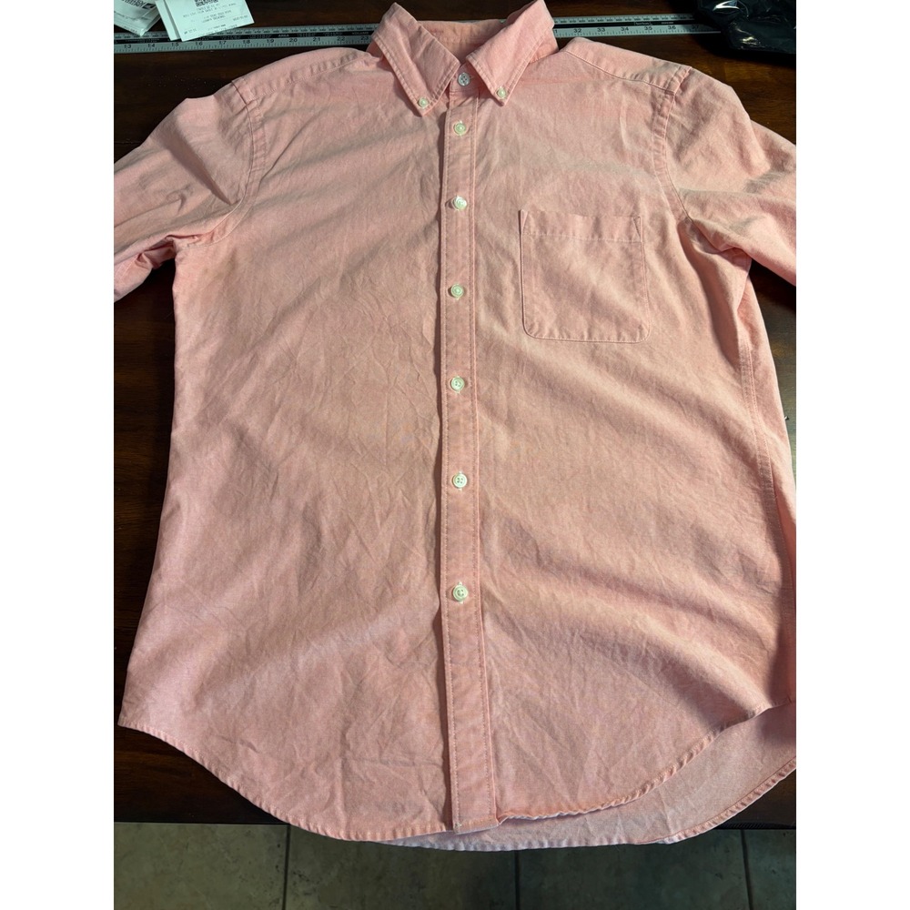 Merona Mens Medium Pink Oxford Button Down Shirt Long Sleeve Cotton Classic Fit